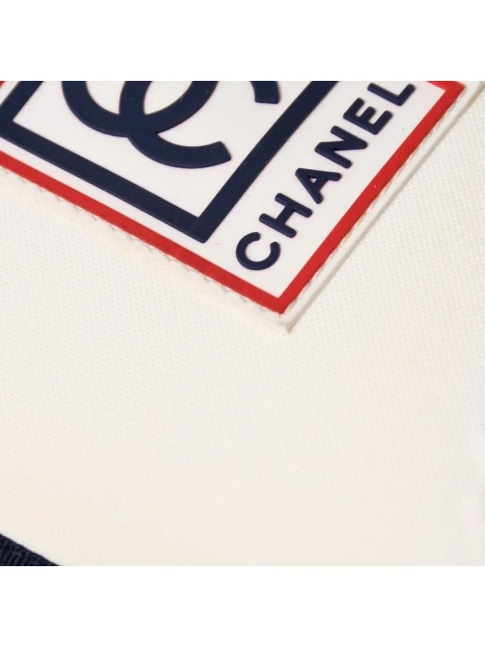 Chanel Sports Line Shoulder Bag CC Logo Navy Ivory Silver